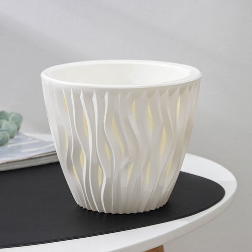 Кашпо Вдохновение (4,5л) Цв. Белый/белый (Арт. КШ-7931) - Вмс фото 2