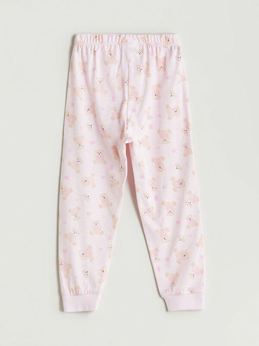 Beli Lastikli Ay? Teddy Bask?l? K?z ?ocuk Pijama Alt