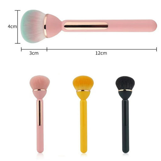 Кисть для макияжа LOTUS MAKEUP BRUSH для нанесения основы ,пудры, румын , хайлайтера, желтая - Aopen фото 4