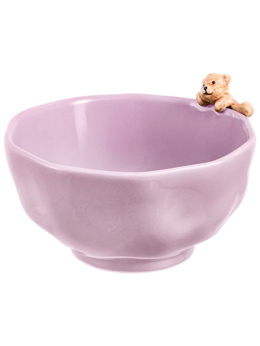 Салатник 650 мл 17*15*9,5 см "Медвежонок" фарфор, лавандовый
