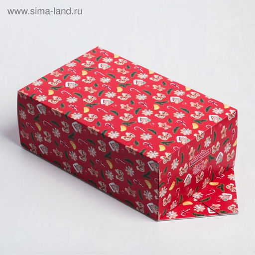 Цена за 5 шт. Коробка - конфета подарочная новогодняя складная С Новым годом!, 14?22?8 см