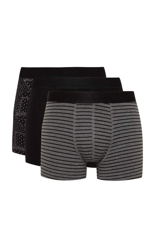Erkek Cizgili 3lu Boxer - Defacto фото 3