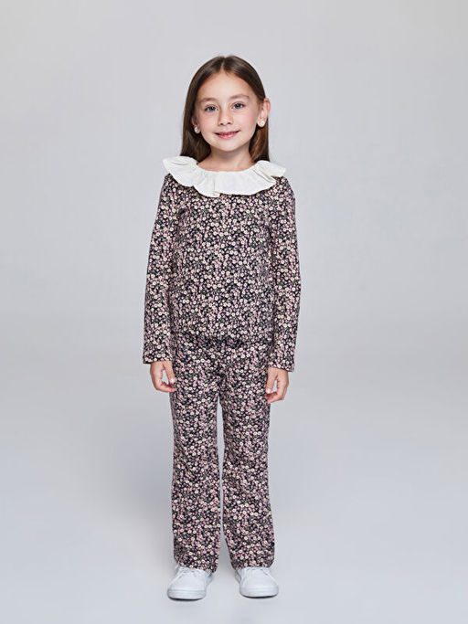 ?i?ek Desenli K?z ?ocuk Ti??rt