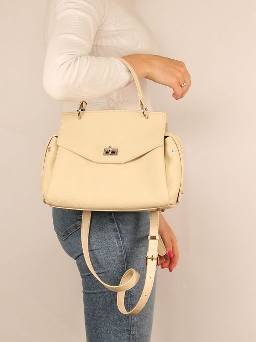Сумка женская натуральная кожа GU 2066-76010, 2отд, плечевой ремень, молочный SALE 265749 - Adelia фото 5