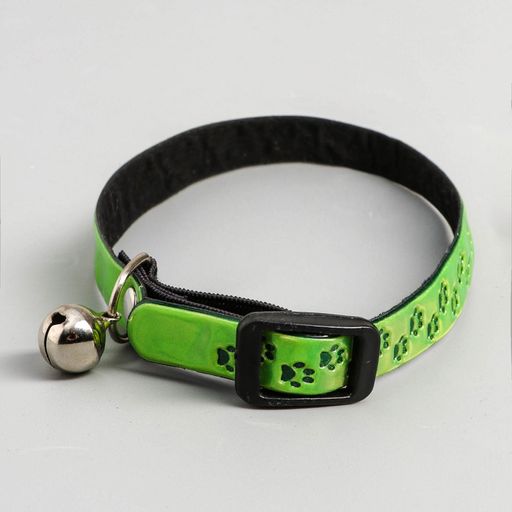 Ошейник светоотражающий Следы лапок, 29 х 1 см, микс цветов - Пижон фото 2