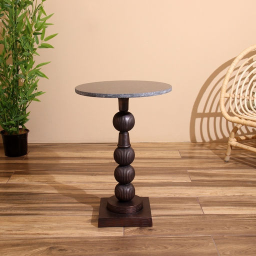 Стол кофейный, 41×41×59 см, алюминий, мрамор