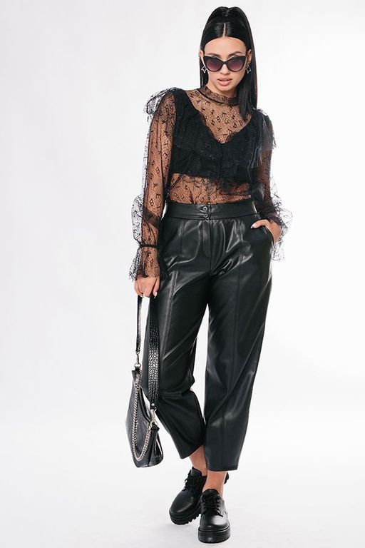 NOBBY, Женские брюки 704К-500 (черный) (эко-кожа)  фото 2