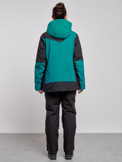 Горнолыжный костюм женский большого размера зимний темно-зеленого цвета 02366TZ - Chunmai фото 4