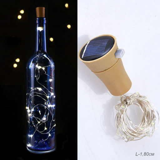 Гирлянда пробка с питанием от солнечных элементов 1,8 м / FN-907 /уп 250/ - Галеонтрейд фото 2