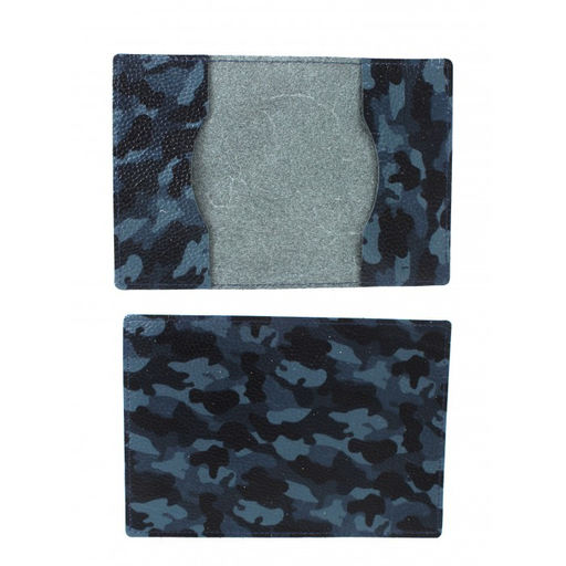 Обложка для паспорта Croco-П-1100 натуральная кожа синий флотер камуфляж (126) 264577