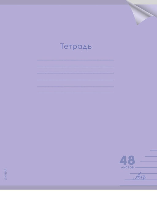 Цена за 2 шт.Тетрадь 48л. Prof-Press "Классика. Сиреневая" линия (48-1481) пластиковая обложка