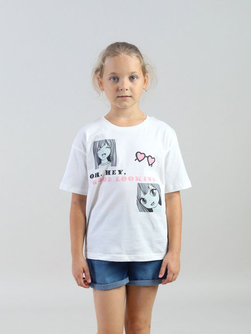 CRB wear / CWKG 63928-21 Футболка для девочки,экрю/Ex.Cherubino