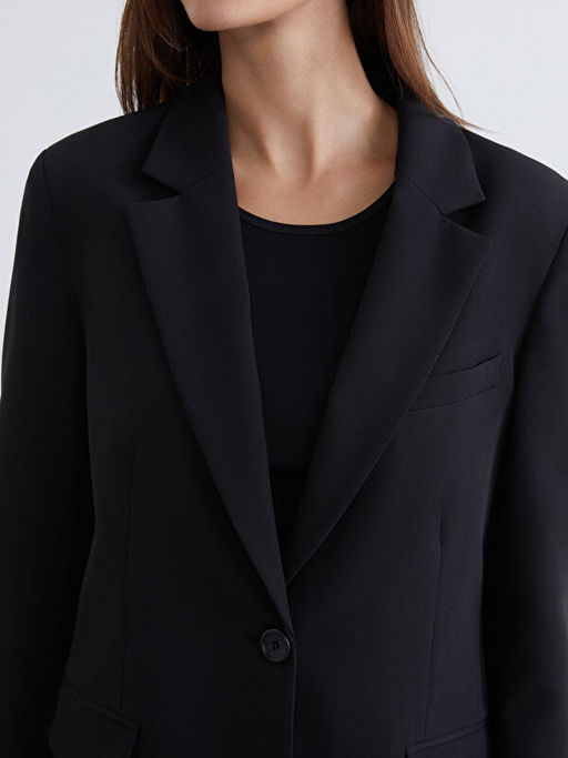 Krep Kad?n Blazer Ceket