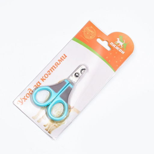 Ножницы-когтерезы изогнутые, отверстие 7 мм, голубые с серым - Пижон фото 6
