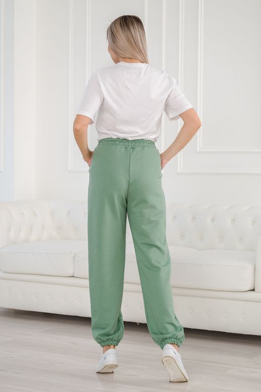 Брюки женские из футера петля Прогулка фисташка - Амадэль фото 16