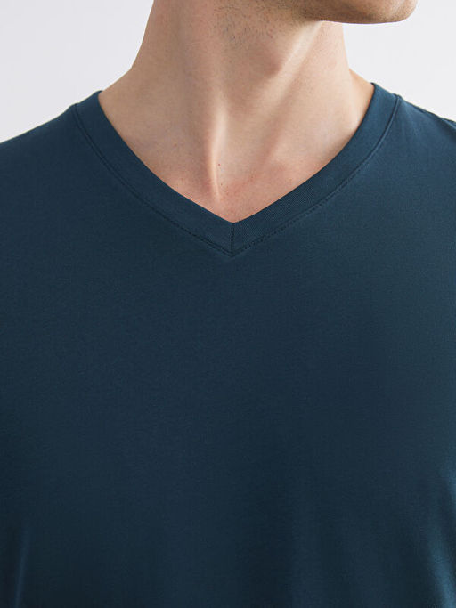 V Yaka K?sa Kollu Penye Erkek Ti??rt