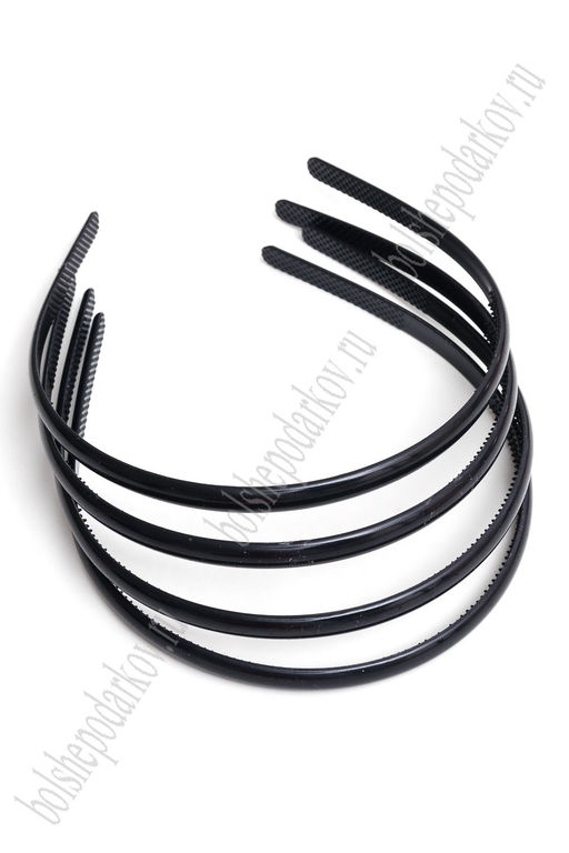 Ободки для волос 0,8 см пластиковые (20 шт) SF-452, черный