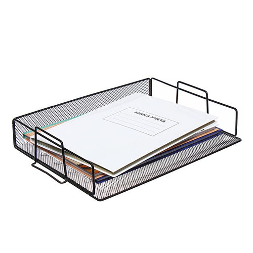 Лоток для бумаг Calligrata, горизонтальный, металлическая сетка, 1 отделение, чёрный
