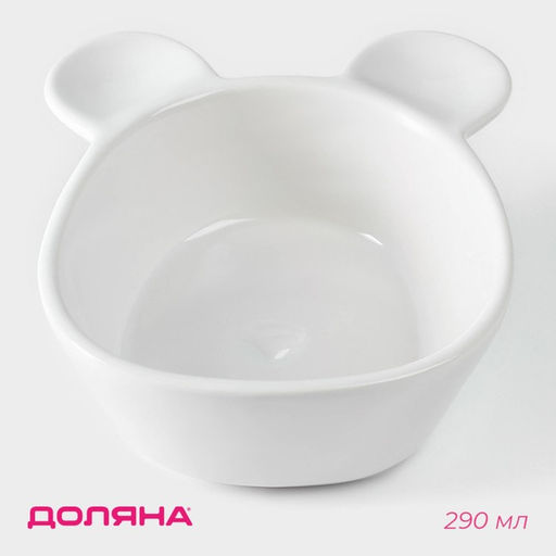 Конфетница Доляна «Мишка Отто», 290 мл, 15×12×5 см, доломит, белая  фото 2