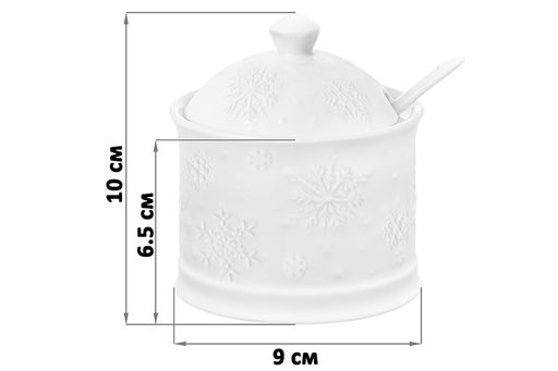 Сахарница 270 мл 9*9*10 см Снежинки + ложка - Elan gallery фото 15