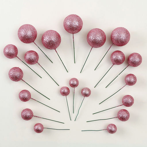 Топпер для торта «Бусины», набор 20 шт., розовый