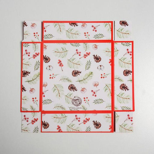 Цена за 5 шт. Коробка для кондитерских изделий «С Новым новогодним счастьем», 12×12×3.5 см