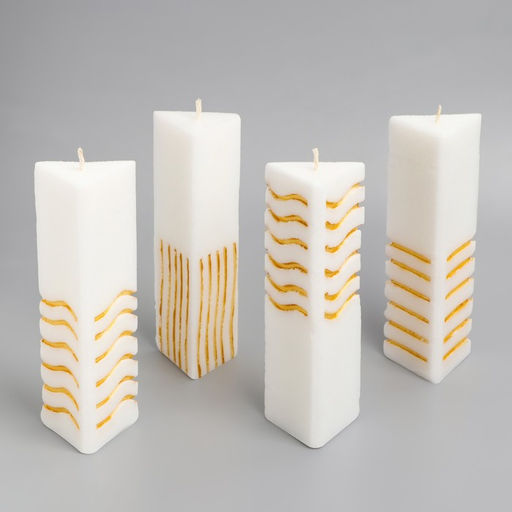 Цена за 4 шт. Набор свечей "5 элемент" (4 штуки) 4х3,5х11,5 см, мини, белый