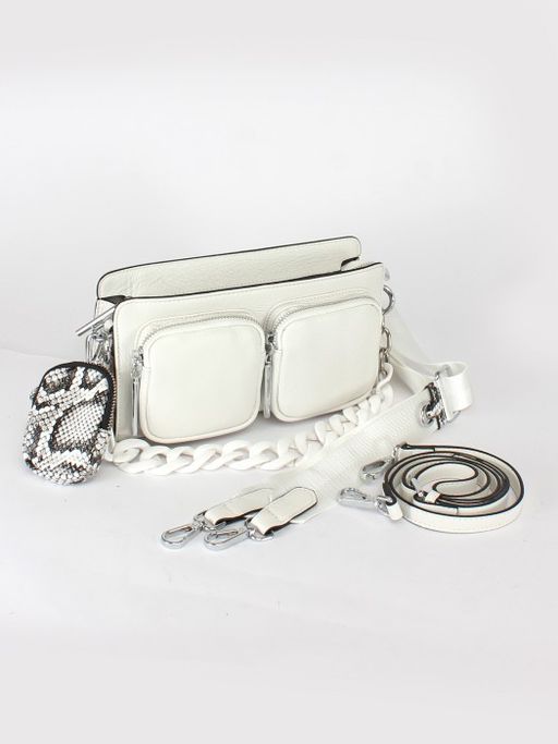 Сумка женская натуральная кожа GU 2033-2573, 1отд, плечевой ремень, белый SALE 245038