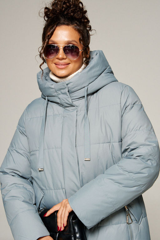 Пальто Beautiful Free 8022 серо-голубой