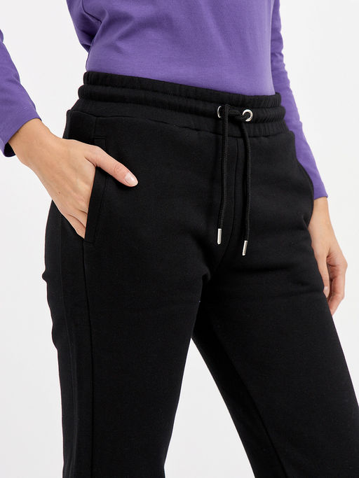 брюки женские черные из хлопка с манжетами - Glenfield фото 5