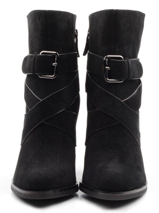 01-D118-498 BLACK Ботильоны женские (натуральная кожа, байка)