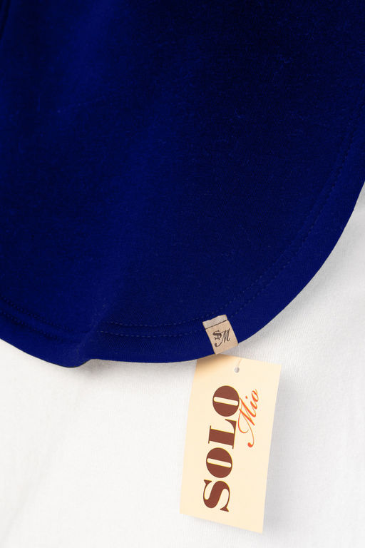 Капор Футер 3-ех нитка начес  синий - Solo mio фото 4