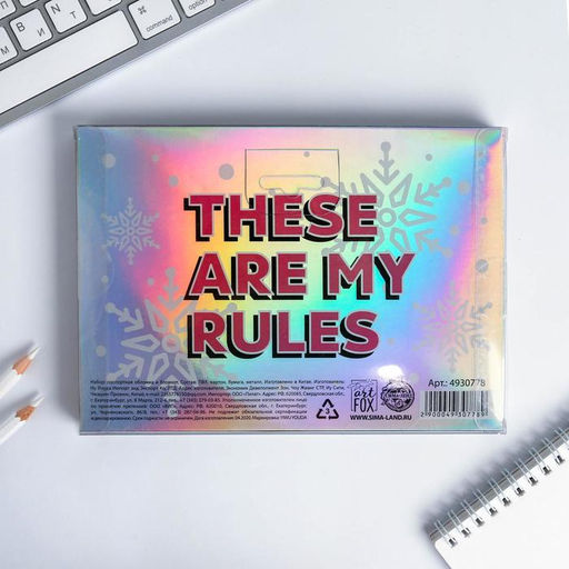 Подарочный набор новогодний, голографический блокнот и обложка на паспорт, My winter plans