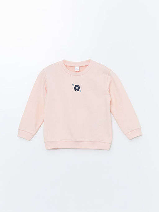 Bisiklet Yaka Uzun Kollu Bask?l? K?z Bebek Sweatshirt