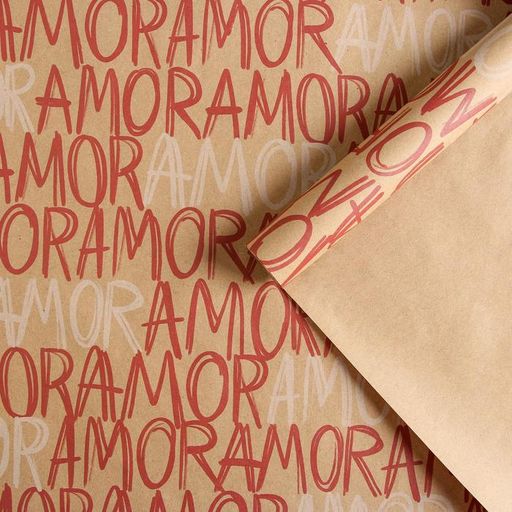 Цена за 10 шт. Бумага упаковочная крафтовая «Amor», 50 х 70 см