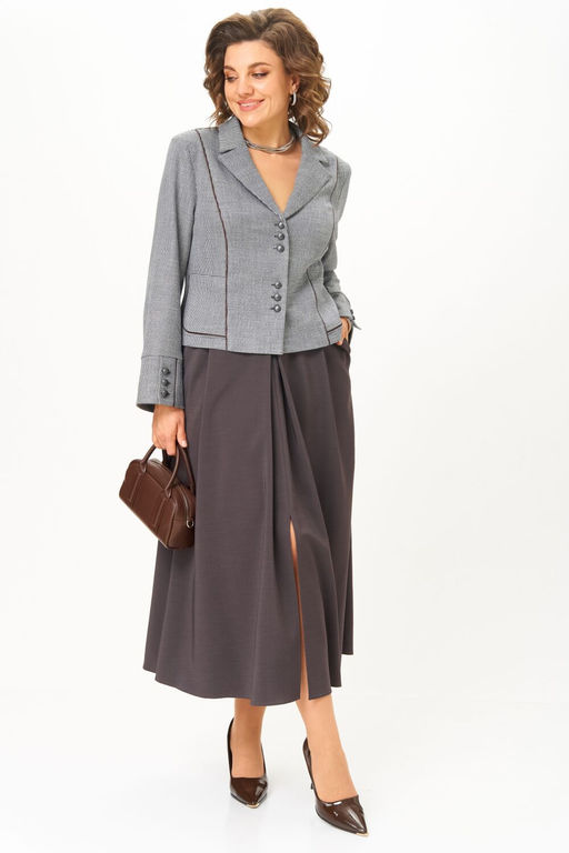 Костюм Aira Style 24133 серо-коричневый