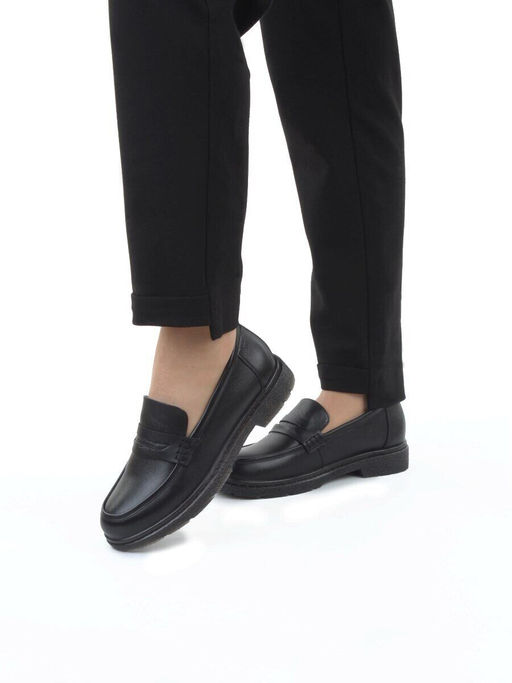 03-DCO59-5 BLACK Лоферы женские (натуральная кожа)