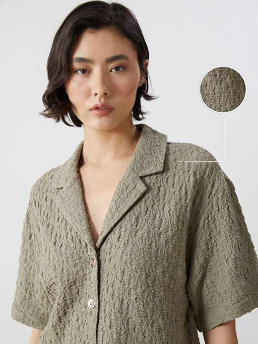 Loose Fit Dokulu Kad?n G?mlek