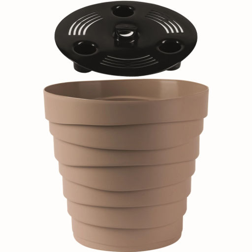 Кашпо для цветов пластиковое 2,25л d-18см "Бархан" Фраппе