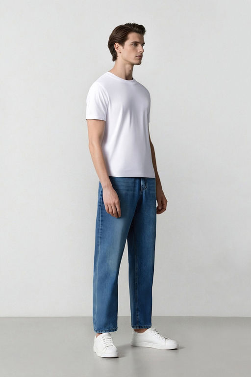 %100 Pamuk Baggy Fit Jean Pantolon - Defacto фото 4