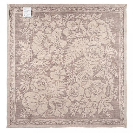 Салфетка декоративная сервировочная 61х61см "Лесные травы", жаккард/пестроткань, газоопалка: лен 51% хлопок 49%, плотность 230г/м2, упаковка: на картоне, "Домашняя мода" (Россия)