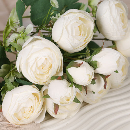 Цветок искусственный Букет роз 44 см / BR-92 /уп 240/ (Белый) - Галеонтрейд фото 8