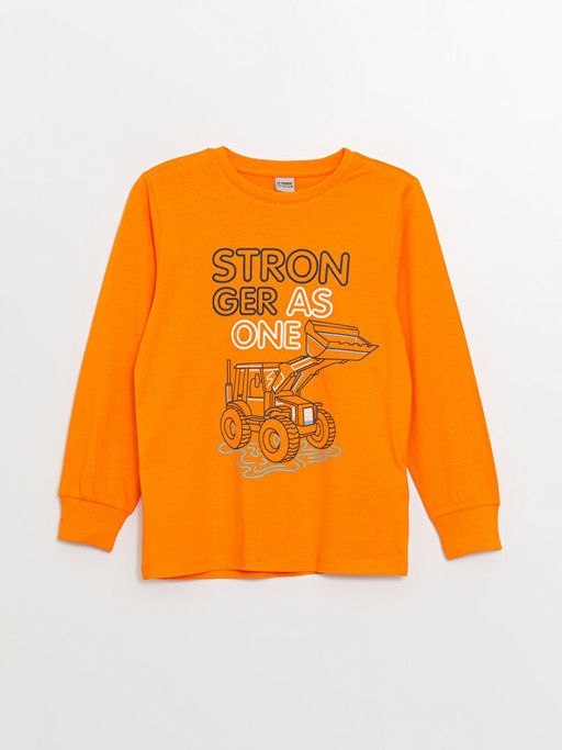 Bisiklet Yaka Bask?l? Uzun Kollu Erkek ?ocuk Pijama Tak?m? - Waikiki фото 2