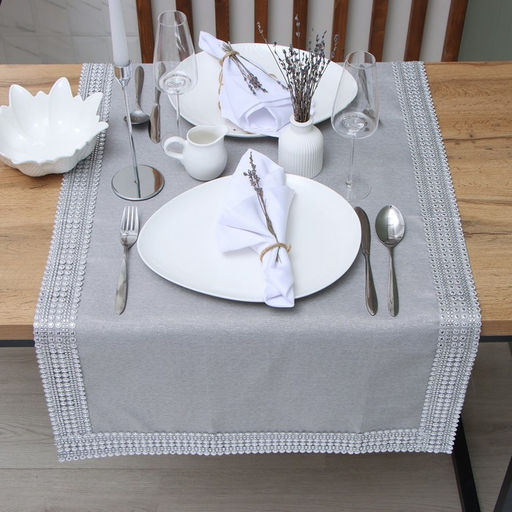 Дорожка Этель со стразами, 118×60 ±5 см, цвет серый, п/э