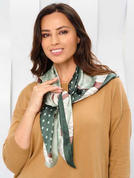 Платок жен. виск+шелк 90х90 MR72SCRF-19 - Maxroses фото 4