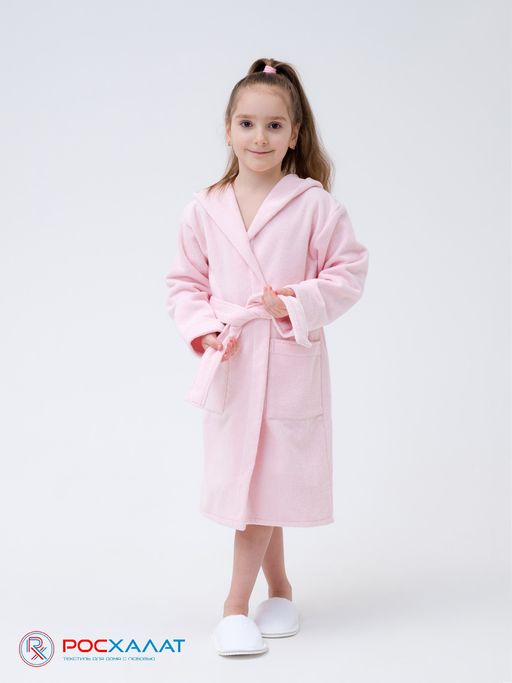 Детский махровый халат с капюшоном розовый МЗ-04 (7)