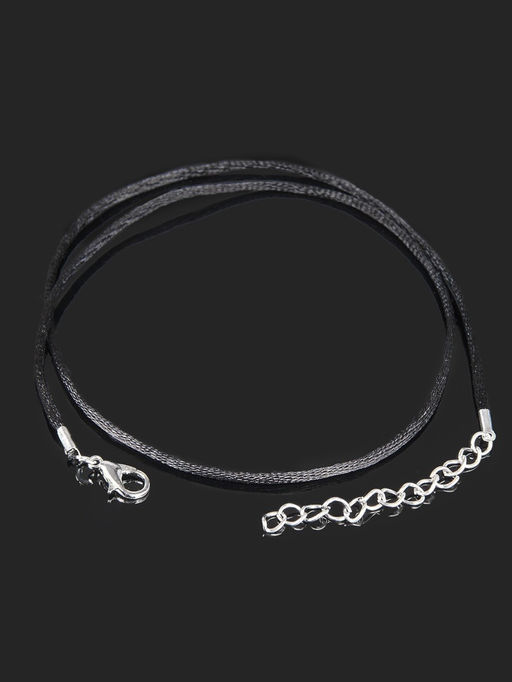 Цена за 10 шт. Шнурок нейлоновый d=1.5 мм, 43 см + удлинитель, чёрный