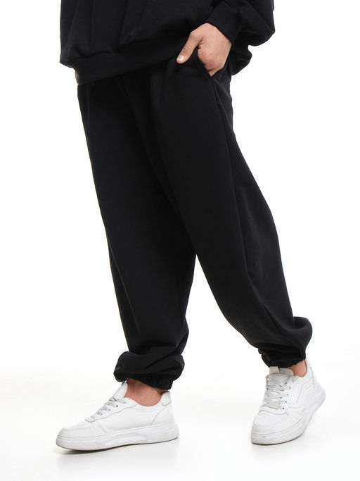 Спортивные штаны без начеса джоггеры 22-5692 черный - Mini maxi фото 9