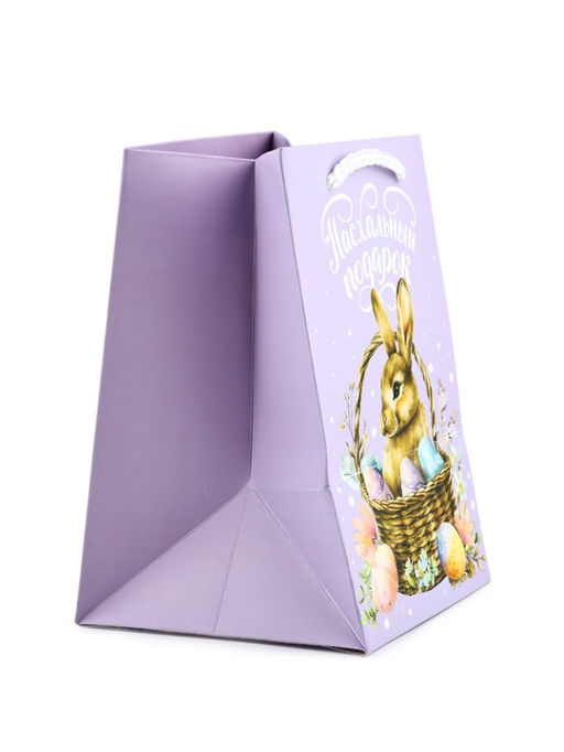 Цена за 2 шт. Пакет подарочный под кулич «Пасха», заяц, 12 х 18 х 12 см
