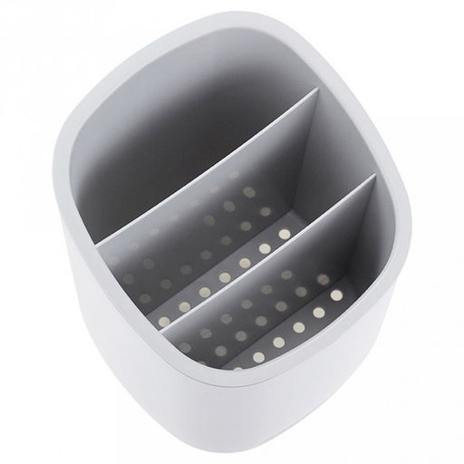 Подставка для столовых приборов пластмассовая "Изли" 12,5х12,5х17см, 3-х секционная, белый (Россия)